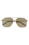 Mcq By Alexander Mcqueen Mcq 59mm Aviator Sunglasses In Ruthenium Ruthenium Green