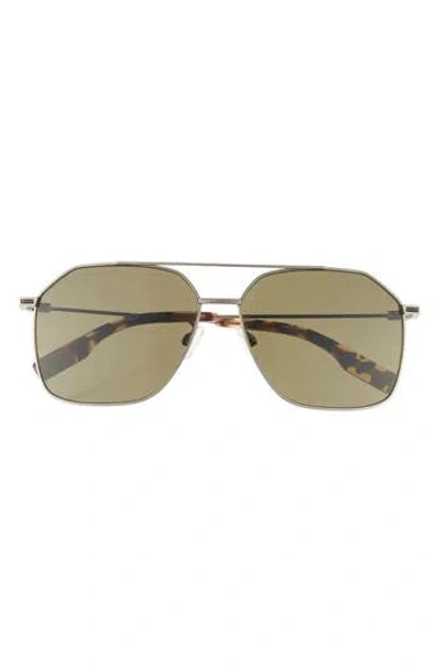 Mcq By Alexander Mcqueen Mcq 59mm Aviator Sunglasses In Ruthenium Ruthenium Green
