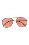 Mcq By Alexander Mcqueen Mcq 59mm Aviator Sunglasses In Pink