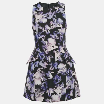 Pre-owned Mcq By Alexander Mcqueen Mcq Alexander Mcqueen Purple Floral Print Gabardine Mini Dress S