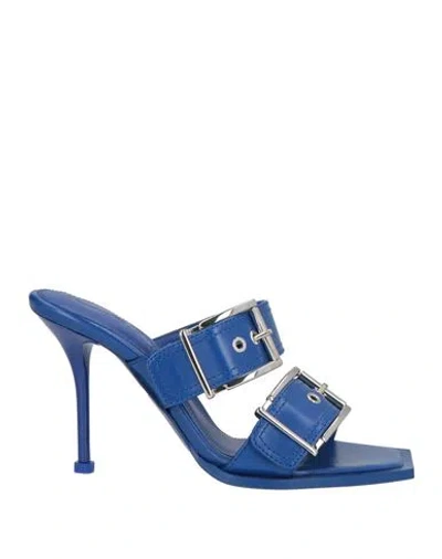 Mcq By Alexander Mcqueen Mcq Alexander Mcqueen Woman Sandals Blue Size 7.5 Leather
