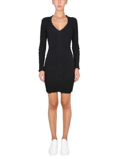 Mcq By Alexander Mcqueen Chunky Knit Dress In Black