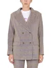 Mcq By Alexander Mcqueen Double-breasted Oversized Blazer With Mirror Lapels In Multi