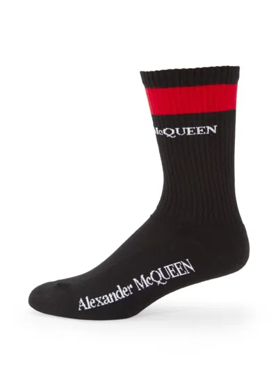 Mcq By Alexander Mcqueen Men's Logo Crew Socks In Blue