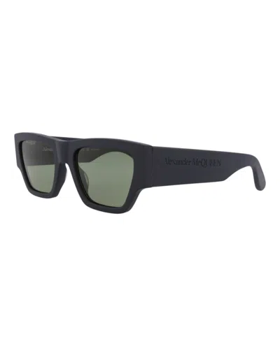 Pre-owned Mcq By Alexander Mcqueen Men's Mcq Alexander Mcqueen Alexander Mcqueen Square Rectangle Sunglasses In Blue Blue Green (am0393