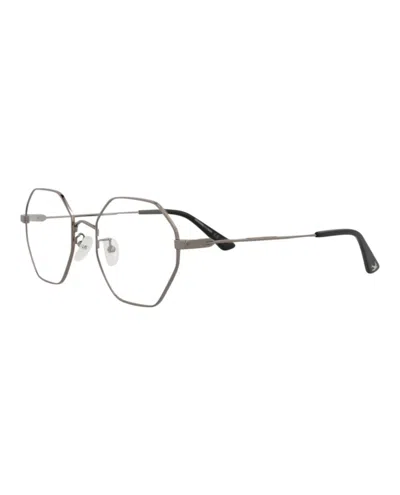 Pre-owned Mcq By Alexander Mcqueen Men's Mcq Alexander Mcqueen Square Rectangle Optical Frames In Ruthenium Ruthenium Transparent (mq02
