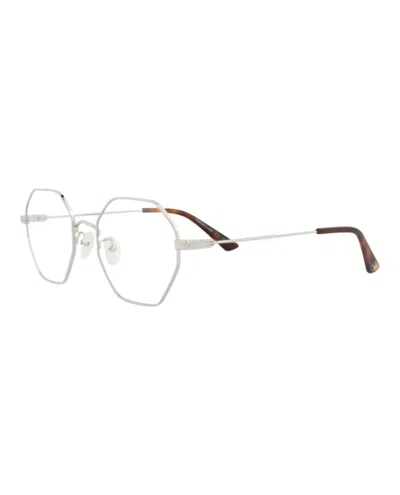 Pre-owned Mcq By Alexander Mcqueen Men's Mcq Alexander Mcqueen Square Rectangle Optical Frames In Silver Silver Transparent (mq0230oa/3