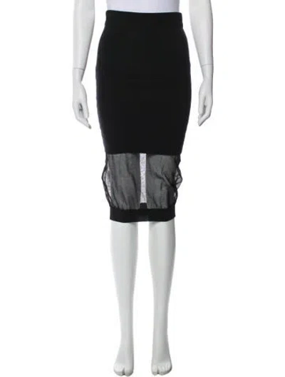 Pre-owned Mcq By Alexander Mcqueen Mesh Accents Knee-length Skirt In Gray