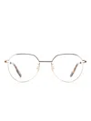 Mcq By Alexander Mcqueen Metallic Round-frame Glasses In Gold
