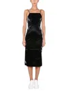Mcq By Alexander Mcqueen Midi Dress With Thin Adjustable Straps In Black