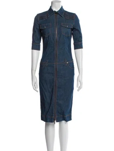 Pre-owned Mcq By Alexander Mcqueen Midi Length Dress In Blue