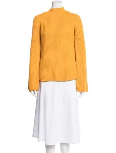 Pre-owned Mcq By Alexander Mcqueen Mock Neck Sweater In Yellow