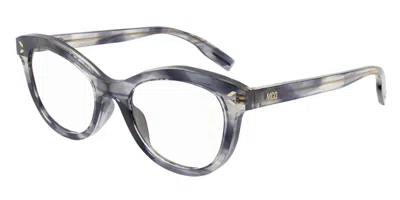 Mcq By Alexander Mcqueen Mq0330o 007 Occhiali Da Vista Blu Per Donna (solo Montatura) In Gray