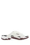 MCQ BY ALEXANDER MCQUEEN MULTICOLOR MESH AND SYNTHETIC LEATHER STRIAE SLIPPERS