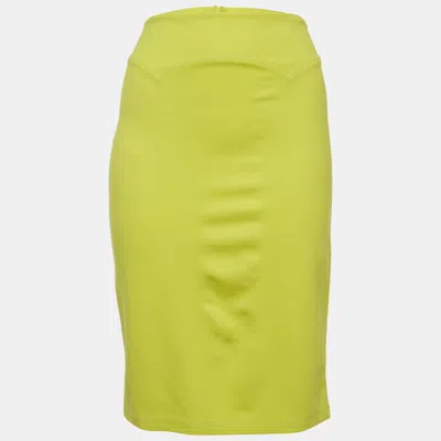 Pre-owned Mcq By Alexander Mcqueen Neon Green Jersey Mini Skirt Xl