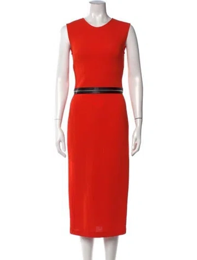Pre-owned Mcq By Alexander Mcqueen Nylon Knee-length Dress In Orange
