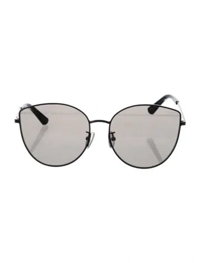 Pre-owned Mcq By Alexander Mcqueen Oversize Mirrored Sunglasses In Black