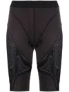 Mcq By Alexander Mcqueen Panelled Biker-style Shorts In Black