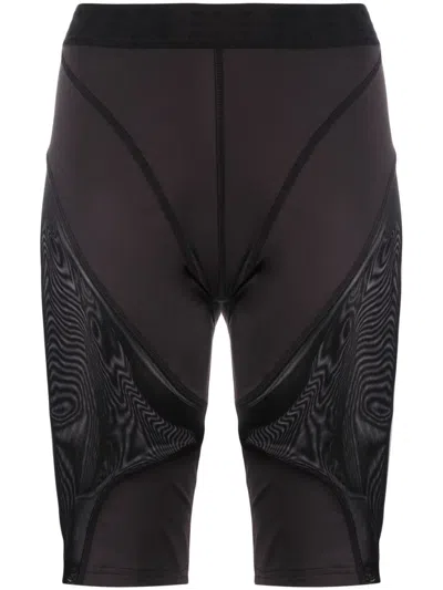 Mcq By Alexander Mcqueen Panelled Biker-style Shorts In Black