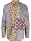Mcq By Alexander Mcqueen Patchwork-design Shirt In Grey