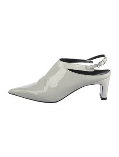Pre-owned Mcq By Alexander Mcqueen Patent Leather Mules In White