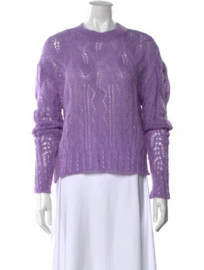 Pre-owned Mcq By Alexander Mcqueen Patterned Crew Neck Sweater In Purple
