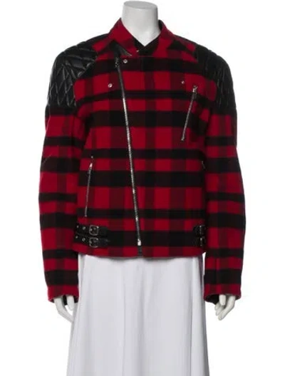 Pre-owned Mcq By Alexander Mcqueen Plaid Print Jacket In Red