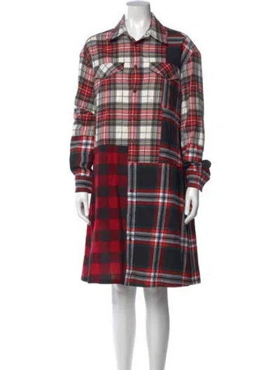 Pre-owned Mcq By Alexander Mcqueen Plaid Print Knee-length Dress In Multi