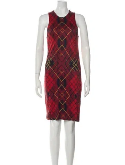 Pre-owned Mcq By Alexander Mcqueen Plaid Print Knee-length Dress In Multi