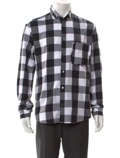 Pre-owned Mcq By Alexander Mcqueen Plaid Print Long Sleeve Shirt In Black
