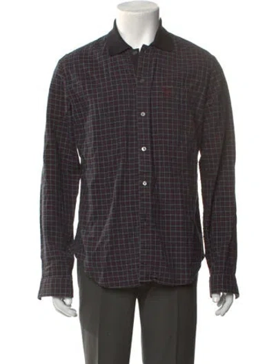 Pre-owned Mcq By Alexander Mcqueen Plaid Print Long Sleeve Shirt In Blue