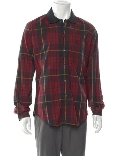 Pre-owned Mcq By Alexander Mcqueen Plaid Print Long Sleeve Shirt In Red