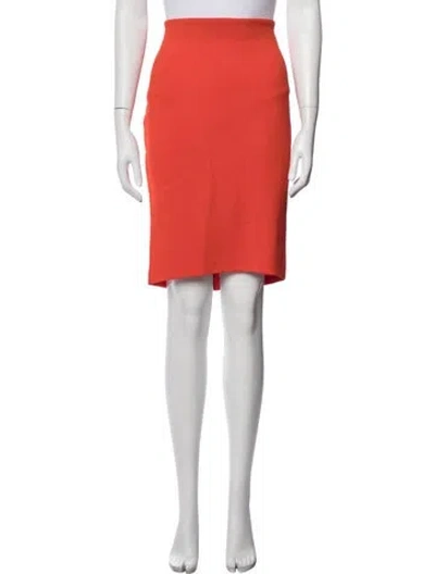 Pre-owned Mcq By Alexander Mcqueen Pleated Accents Knee-length Skirt In Orange