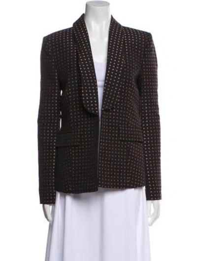 Pre-owned Mcq By Alexander Mcqueen Printed Blazer In Black