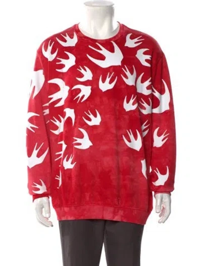 Pre-owned Mcq By Alexander Mcqueen Printed Crew Neck Pullover In Red