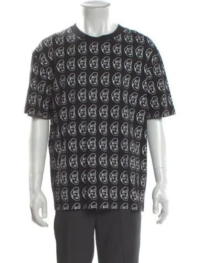 Pre-owned Mcq By Alexander Mcqueen Printed Crew Neck T-shirt In Black