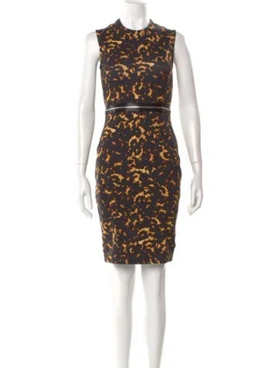 Pre-owned Mcq By Alexander Mcqueen Printed Knee-length Dress In Orange
