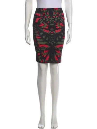 Pre-owned Mcq By Alexander Mcqueen Printed Knee-length Skirt In Green