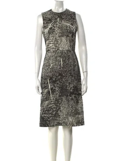 Pre-owned Mcq By Alexander Mcqueen Printed Midi Length Dress In Black