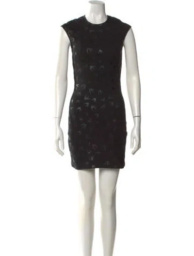 Pre-owned Mcq By Alexander Mcqueen Printed Mini Dress In Black
