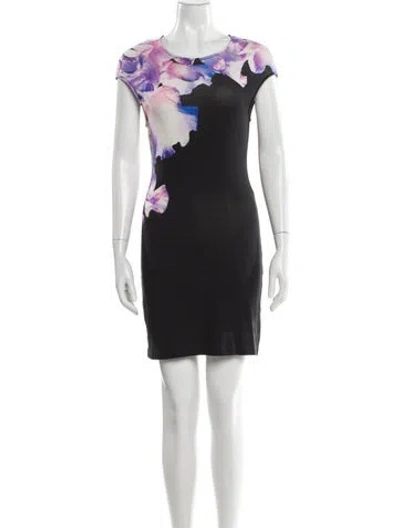 Pre-owned Mcq By Alexander Mcqueen Printed Mini Dress In Black