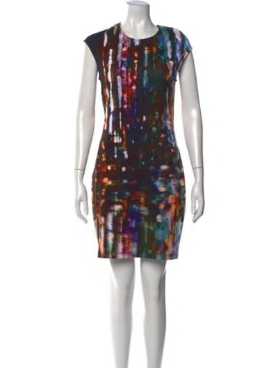Pre-owned Mcq By Alexander Mcqueen Printed Mini Dress In Black