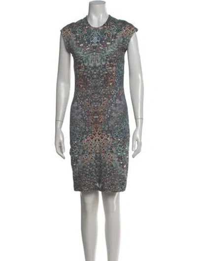 Pre-owned Mcq By Alexander Mcqueen Printed Mini Dress In Blue