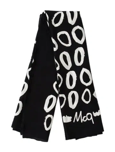 Pre-owned Mcq By Alexander Mcqueen Printed Scarf In Black