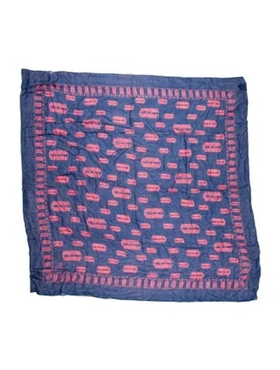Pre-owned Mcq By Alexander Mcqueen Printed Scarf In Blue