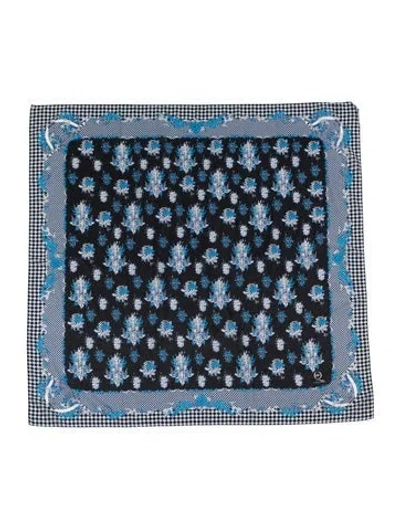Pre-owned Mcq By Alexander Mcqueen Printed Scarf In Blue