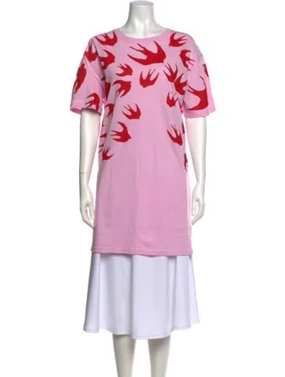 Pre-owned Mcq By Alexander Mcqueen Printed Scoop Neck T-shirt In Pink