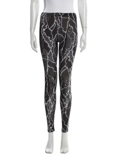 Pre-owned Mcq By Alexander Mcqueen Printed Skinny Leg Pants In Gray