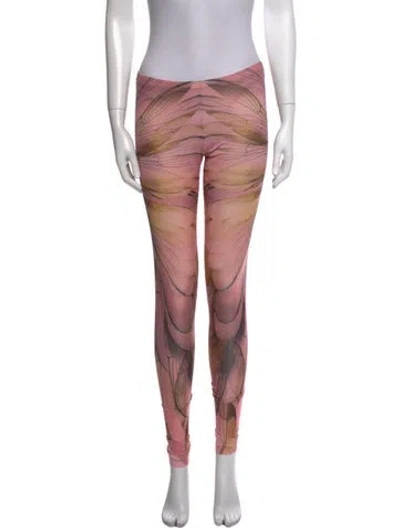 Pre-owned Mcq By Alexander Mcqueen Printed Skinny Leg Pants In Pink