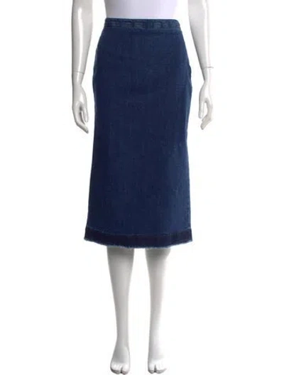 Pre-owned Mcq By Alexander Mcqueen Raw-edge Trim Midi Length Skirt W/ Tags In Blue
